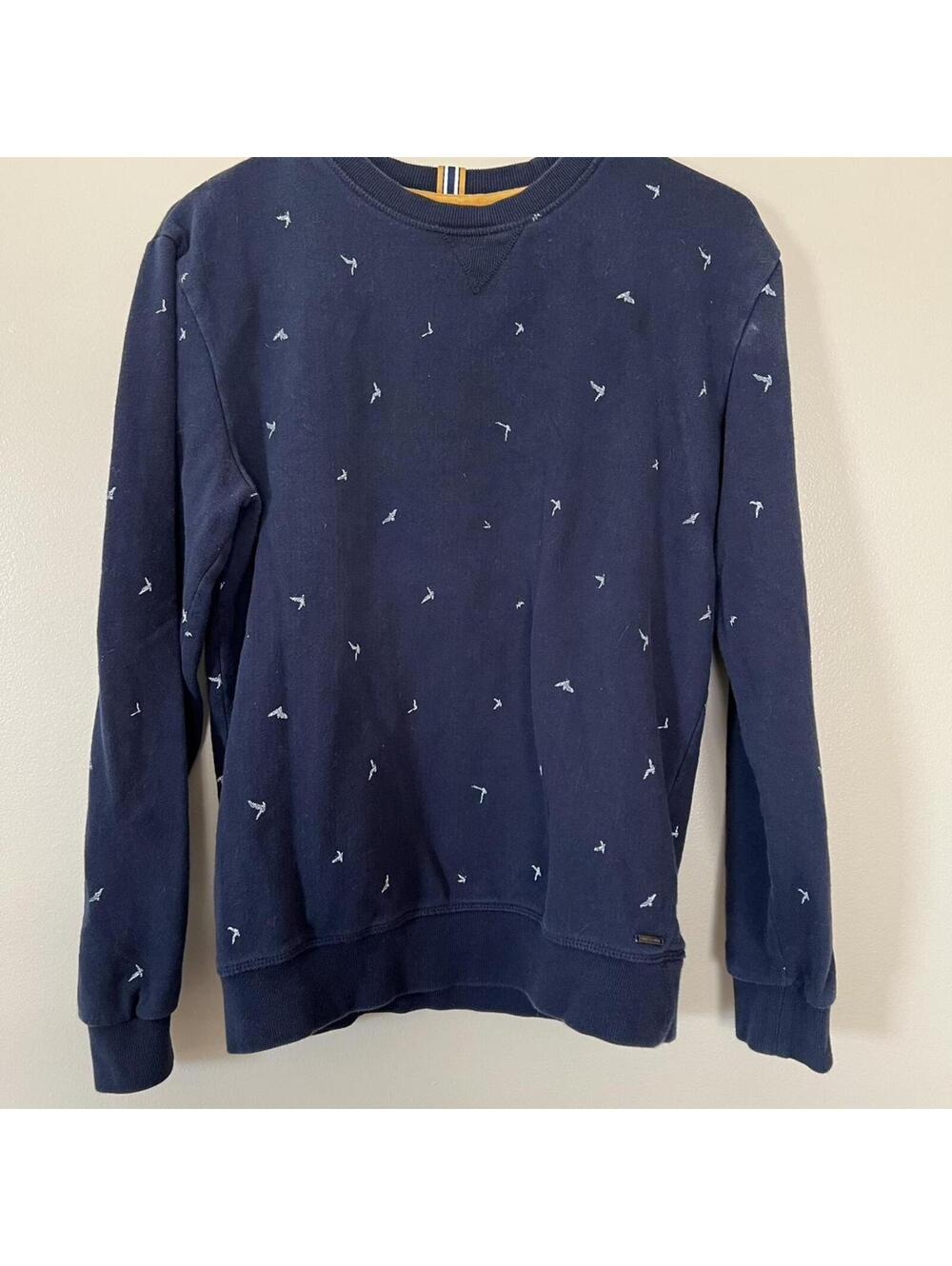 Denim & Flower Ricky Singh Men's Navy Crewneck Small